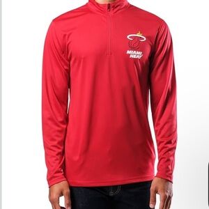 NWT Ultra Game NBA Mens NBA Official Quarter Zip Long Sleeve Pullover T-Shirt